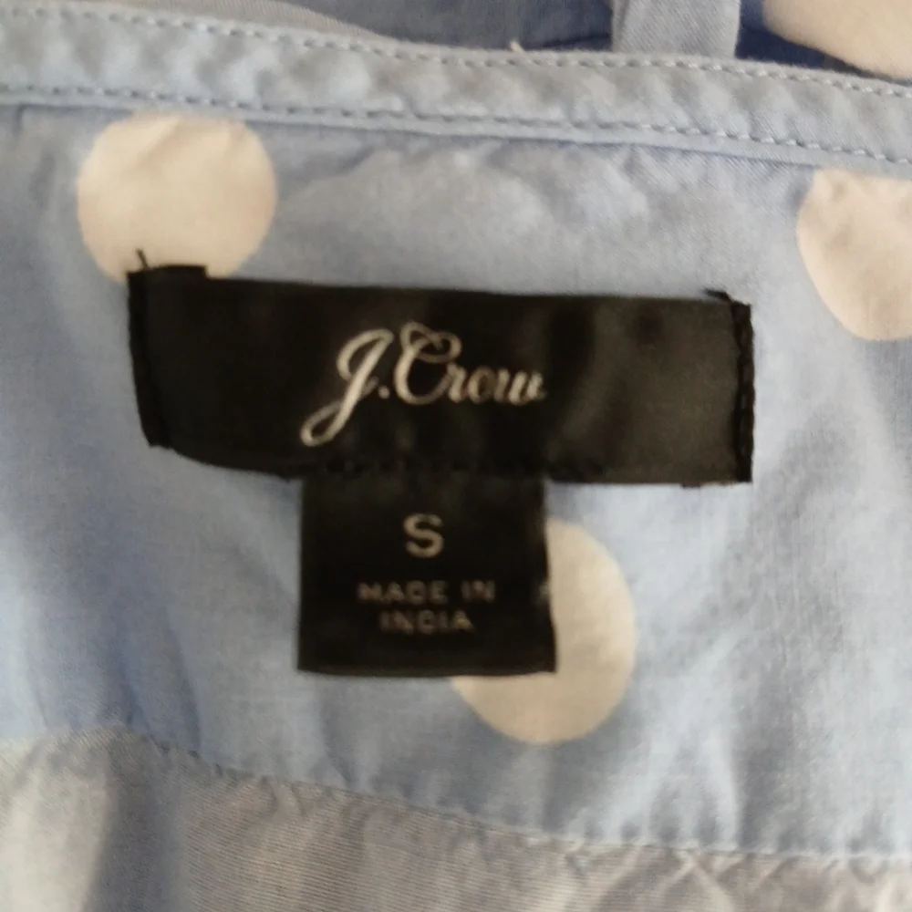 J Crew Baby Blue Polka Dot Short Sleeve Wrap Midi Dress Size Small - Picture 5 of 5